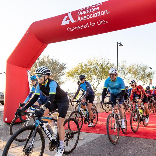 Cyclists riding in Arizona Tour de cure