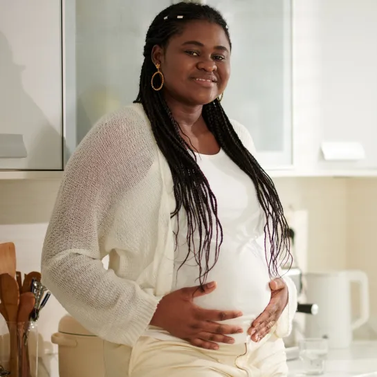 Pregnant Woman with Braided Hair