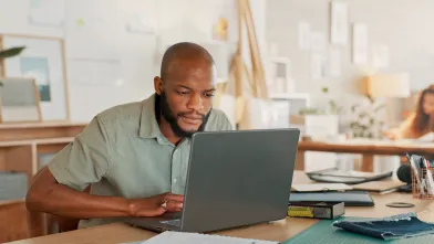 A man searching the laptop