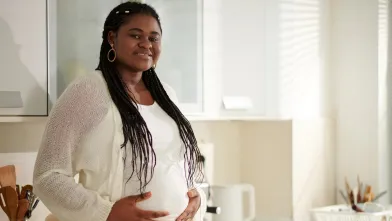 Pregnant Woman with Braided Hair