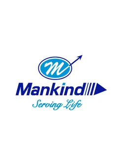 Mankind logo: blue text "Mankind" and "Serving Life," with an 'M' in an oval and an upward arrow.