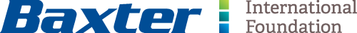 Blue Baxter international logo with blue bar