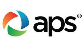 aps logo in black with orange blue green shapes forming a circle
