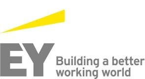 EY Building a better working world corporate logo with yellow swatch