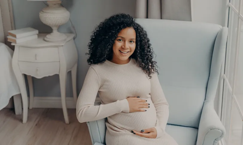 Smiling pregnant woman