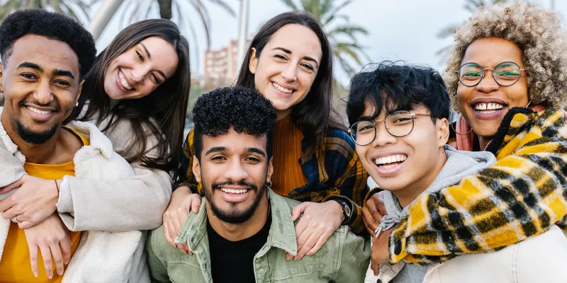 smiling group of friends