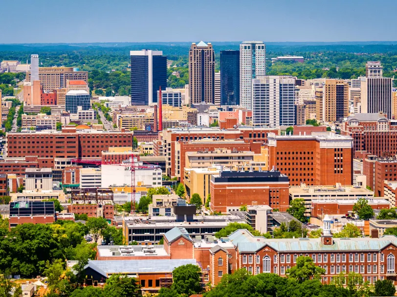 Birmingham alabama city scape at middday