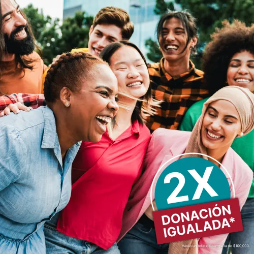 Jóvenes diversos y felices. Gráfico: 2X DONACIÓN IGUALADA*.