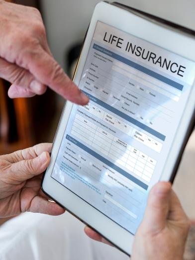 Life Insurance written on ipad
