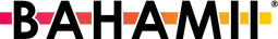 BAHAMII logo in black, with pink, orange, and yellow bars behind the letters.